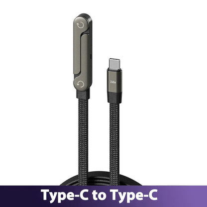 65W USB Fast Charging Cable with Foldable Phone Holder 2-In-1 Type-C Quick Charge Data Wire USB C Charging Line for Mobile Phone